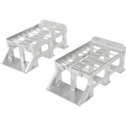 Low-Profile Aluminum Vehicle Service Stands with Removable Ramps