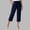 Navy, variant on Sevevn Women's High Waist Capri Pants Drawstring Elastic Waist Casual Cropped Trousers with Buttoned Cuffs & Pockets Gray S