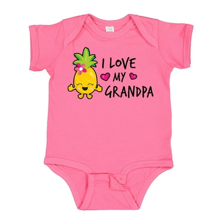 

Inktastic I Love My Grandpa with Pineapple Gift Baby Girl Bodysuit