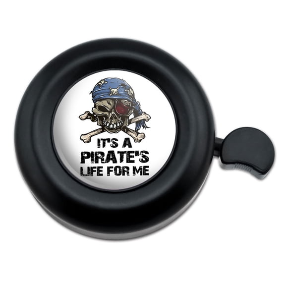 It's a Pirate's Life For Me Skull Crossed Bones Bicycle Handlebar Bike Bell