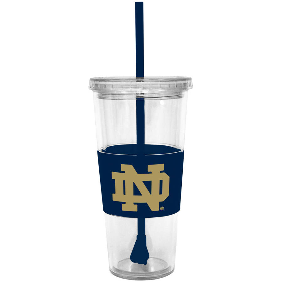 NCAA Notre Dame 22Ounce Insulated Tumbler with Rubber Sleeve/Stir