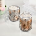 thumbnail image 2 of Yayeee 2 Pack Qtip Holder Bathroom Cotton Swab Canister with Lid Clear Dispenser Set, Beautiful Floral, 2 of 6