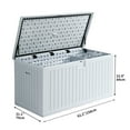 thumbnail image 4 of Dextrus Extra-large Outdoor Storage Deck Box, 230 Gallon Resin Patio Storage Box for Outdoor Pillows, Garden Tools, and Pool Supplies with Adjustable Partition, Weatherproof, Secure (Grayish-White), 4 of 5