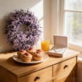 thumbnail image 5 of Lavender Spring Wreath for Mother's Day Home Decor, Artificial Floral Front Door Wreath with Green Leaves, Decorative Plastic Wreath for Indoor Outdoor Wall and Garden, 5 of 9