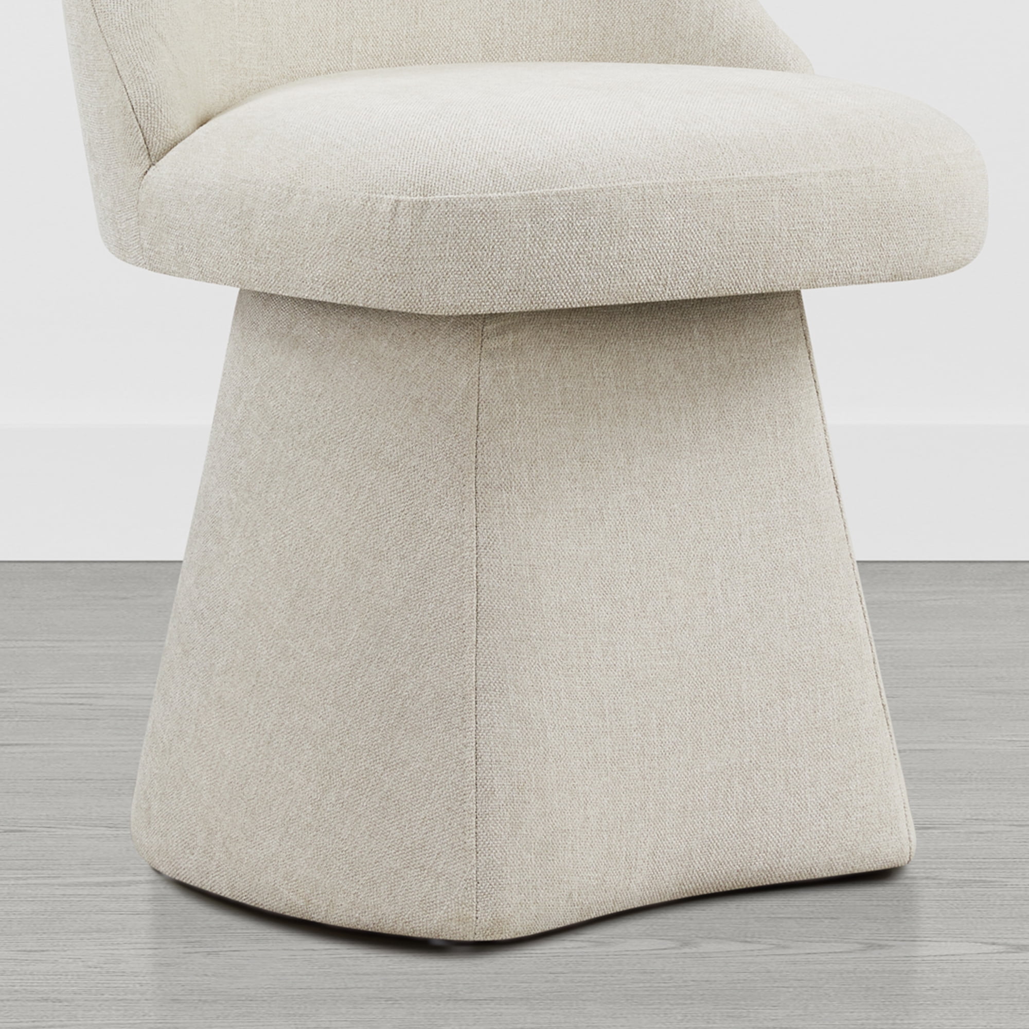 Spruce & Spring Modern Upholstered Swivel Dining Chair with High Back and Conical Base, Single, Linen Fabric