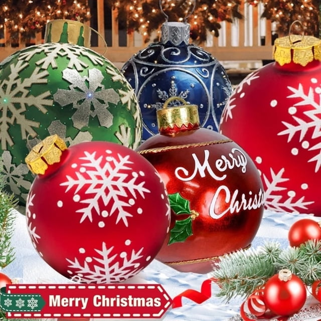 Bola inflable de PVC, bola de Navidad de 23,6 pulgadas, decoración navideña, bola de Navidad, eleva tu experiencia