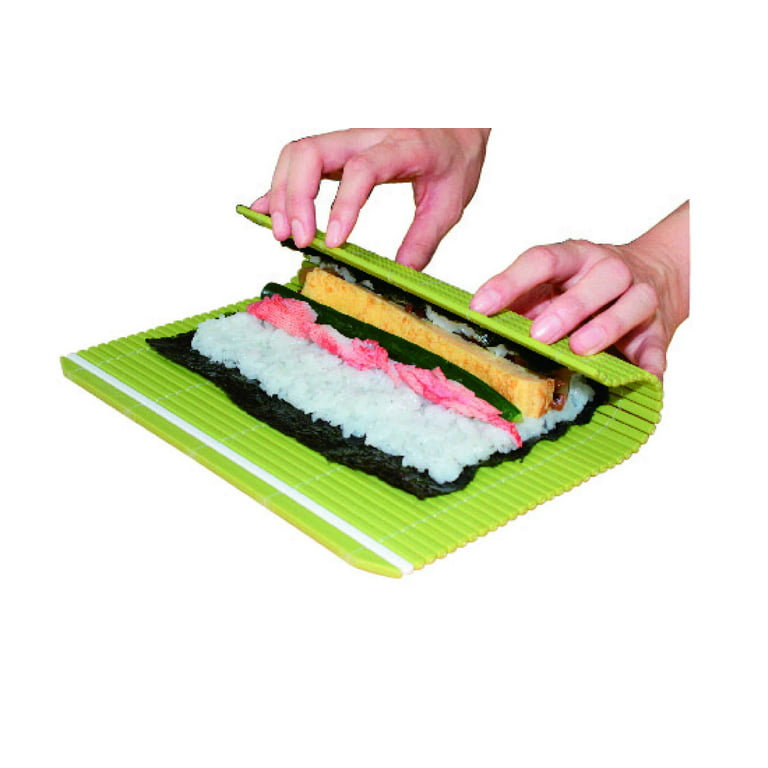 Hasegawa 10 x 6.5 Inch Plastic Green Makisu/Sushi Rolling Mat