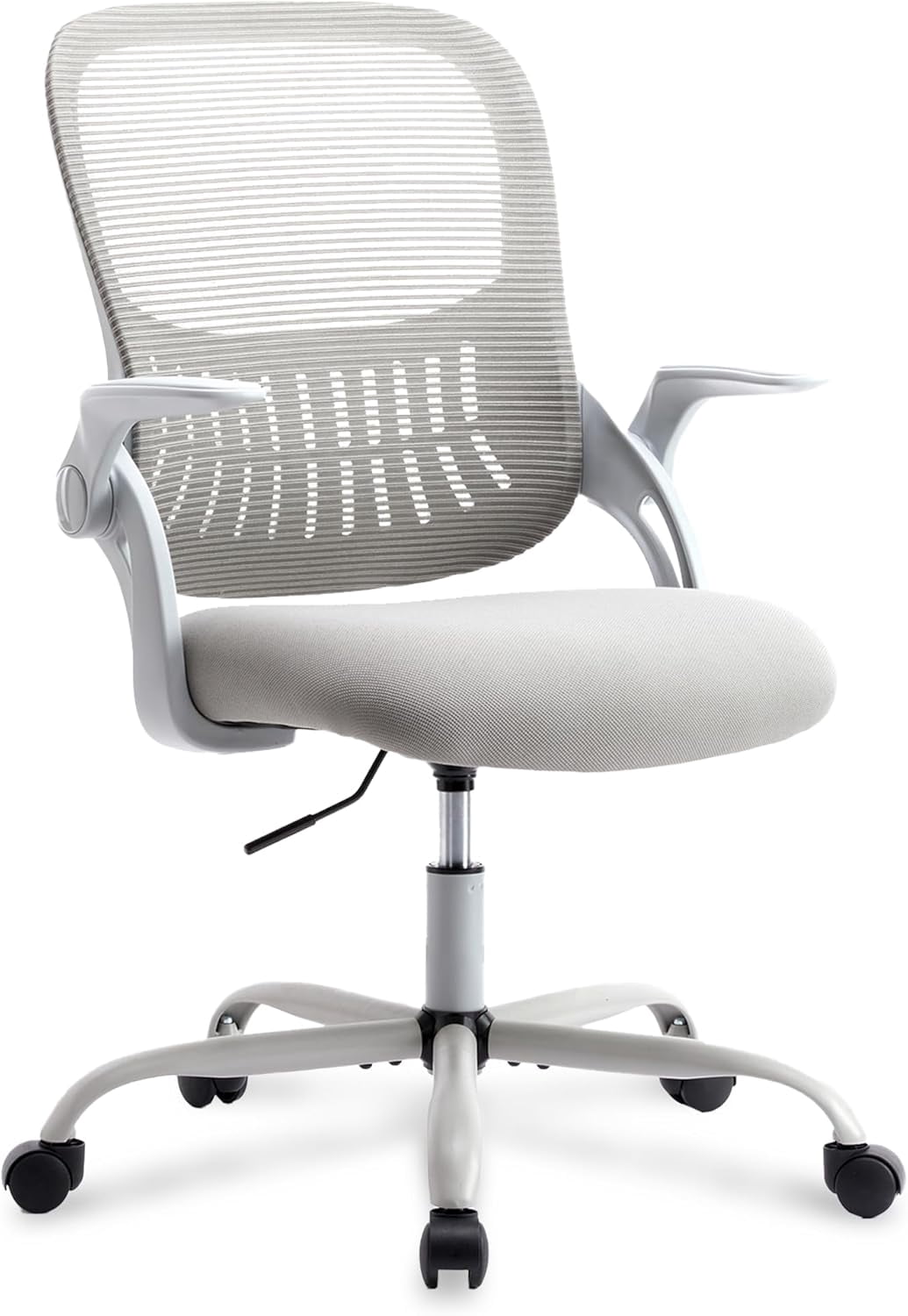Ergonomic High-Back Mesh Office Chair - Breathable Waist and Back Support Computer Chair with Adjustable Armrests, Height Adjustment, and 360° Swivel Base(Gray)
