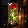 thumbnail image 2 of Valentines Day Gift for Girlfriend Eternal Rose LED Light Foil Flower In Glass Cover Mothers Day Wedding favors Bridesmaid Gift Gao Jinjia LED, 2 of 2