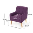thumbnail image 3 of Benjara Felix Accent Armchair- Splayed Birch Wood Legs- Button Tufted Purple, 3 of 5