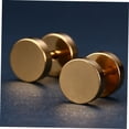 thumbnail image 3 of EXHUMKY 3Ensemble Boucles d'Oreilles Clous en Acier Inoxydable Doré Design Haltère pour Hommes, 3 of 5
