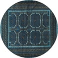 thumbnail image 1 of Ahgly Company Indoor Round Persian Light Blue Traditional Area Rugs, 4' Round, 1 of 4