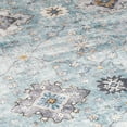 thumbnail image 3 of ReaLife Rugs Machine Washable Printed Distressed Boho Border Blue Ivory Eco-friendly Recycled Fiber Area Runner Rug (5' x 7'), 3 of 8