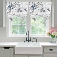 thumbnail image 4 of Farmhouse Tie Up Curtains for Windows, Balloon Window Shades, Blue Country Texas Star Vintage Berries Wooden Kitchen Window Treatments Roll Up Curtain for Basement/Nursery 52"x45", 4 of 8