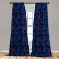 thumbnail image 5 of Ambesonne Fish Curtains, Oriental Sacered Carp Koi, Pair of 28"x84", Royal Blue Aqua Orange, 5 of 5