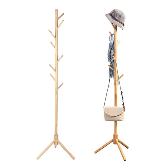 Free Standing Coat Rack, Wooden Tree Coat Rack Stand Easy Assembly For Hallway Office Floor For Clothes Suits, Accessories