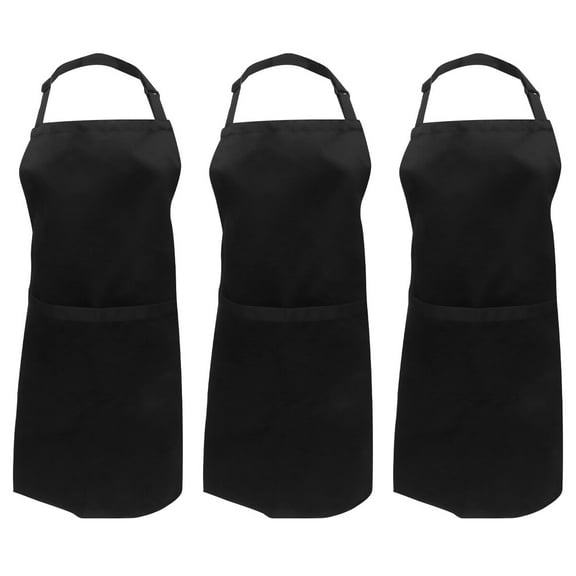 Raindrops Apron Hairstylist Salon Black Storage Pockets Adjustable Hanging Neck Cafe 3Pcs