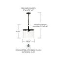 thumbnail image 2 of Capital Lighting 246812BN Mason 13" Wide Semi-Flush Ceiling Fixture / Pendant - Nickel, 2 of 7