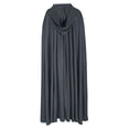 thumbnail image 5 of siminsem Velvet Hooded Cloak Adult Halloween Full Length Cape UniMedieval Witch Robe Cosplay Masquerade Party Gothic Vampire Renaissance Dress Up Cloak 1 Pack, Dark Gray,M, 5 of 6