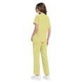 thumbnail image 4 of bbyeadc Yellow Scrubs Sets for Women Plus Size Nursing Scrubs Petite V Neck Criss Cross Cargo Scrub Pants and Tops Medical Scrub Sets Tall Scrubs, Yellow L, 4 of 6