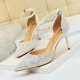 thumbnail image 4 of Zapatos de tacón alto sexys para mujer, de discoteca, con boca poco profunda, puntiagudos, de metal, de una sola línea, con lentejuelas, sandalias huecas, zapatos de tacón para mujer, 4 of 5