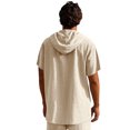 thumbnail image 4 of pstuiky camisetas camisas para hombre, Camisa informal de lino de verano de color liso para hombre, manga corta, cuello alto, botones y bolsillos camisas casuales para hombre xl, 4 of 9