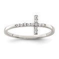 thumbnail image 1 of 925 Sterling Silver with Cubic Zirconia Sideways Cross Ring, 1 of 1