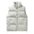 thumbnail image 2 of kakina CMSX Mens Casual Puffer Vest,Winter Fashion Padded Vests Stand Collar Sleeveless Solid Color Lightweight Jacket Thick Outerwear with Pockets, 2 of 3