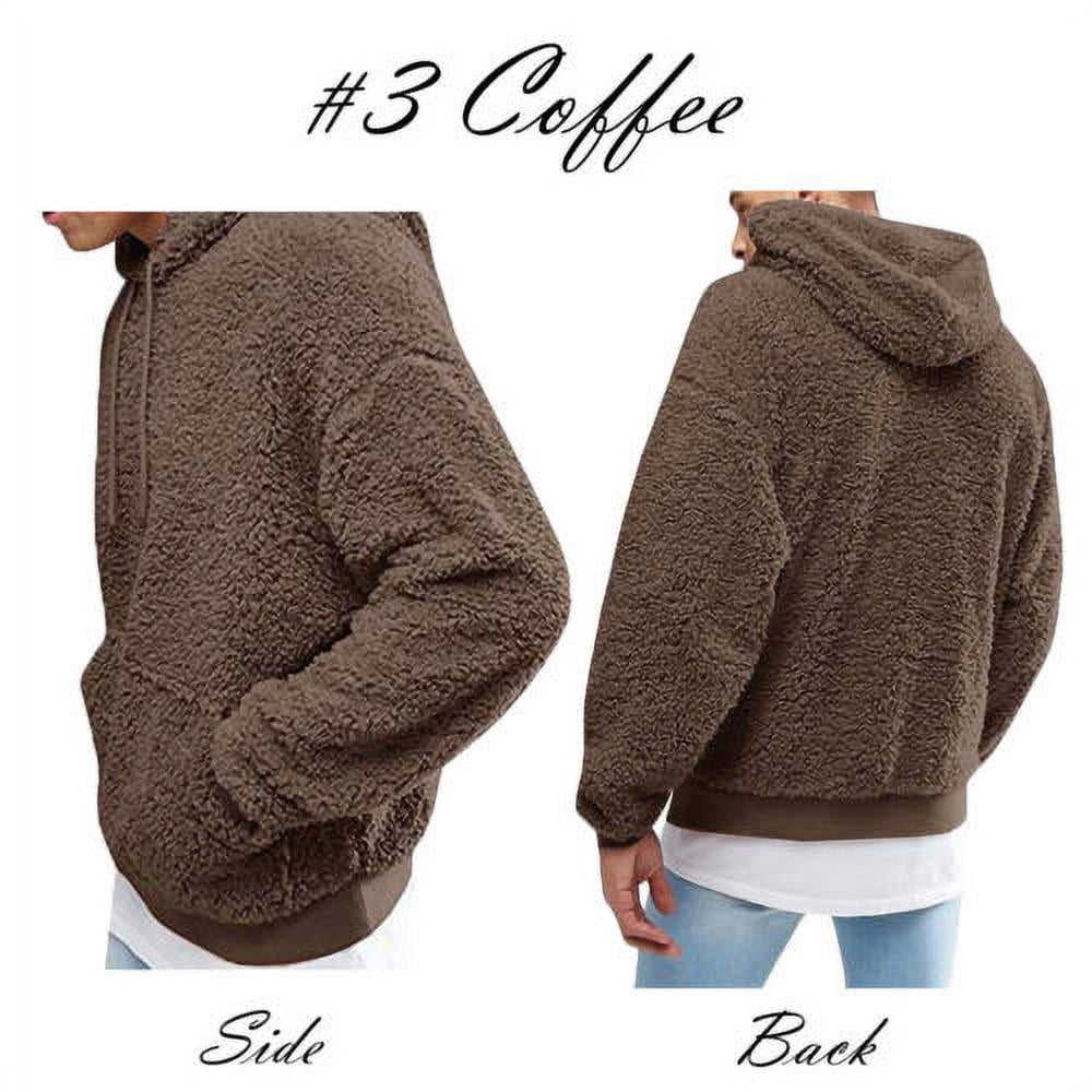 Men Fluffy Fleece Pullover Hoodie 