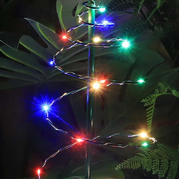 Lámpara Espiral solar Árbol de Navidad Luz Hierro Arte Enchufe de tierra de césped (Luz de color) Tmvgtek Para estrenar