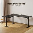 thumbnail image 2 of L Shaped Standing Desk 63 x 47 inch, Height Adjustable Electric Corner Standing Desk, Sit-Stand Computer Desk for Home Office, Black, 2 of 7