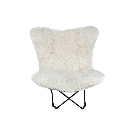 Mainstays White Faux Fur Butterfly Chair Walmart Com