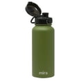 thumbnail image 2 of MIRA 32 oz Insulated Stainless Steel Water Bottle Thermos Flask, One Touch Spout Lid Cap, Olive Green, 2 of 7