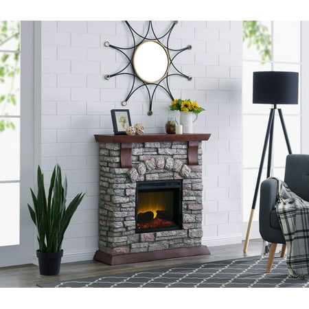 Bold Flame 38 inch Faux Stone Electric Fireplace in
