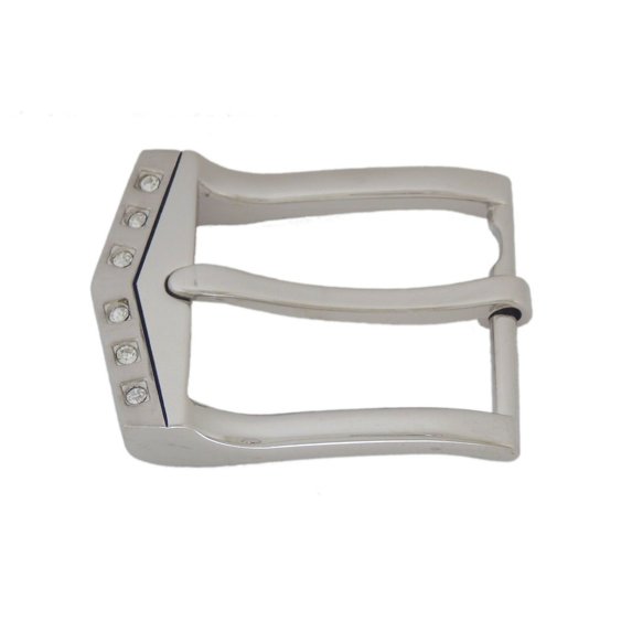 Silver Pin Belt Buckle for 1 1/4" Inches 1.25" Wide Belt Girly Bling Rhinestones One Inch and Quarter