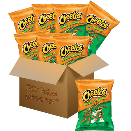 Cheetos Crunchy Cheddar Jalapeno Cheese Flavored Snacks, 2 ounce bags (Pack of 8) , Bundled by City Wide Gourmet