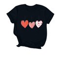 thumbnail image 2 of WREESH Women's Tshirts Graphic Tees Valentine's Day Heart Printed Short Sleeve Shirts for 2025 Summer Casual Tops Black, 2 of 4