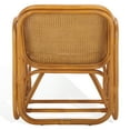 thumbnail image 5 of Safavieh Brauner Modern Rattan and Fabric Dining Arm Chairs, Natural/White, 5 of 6
