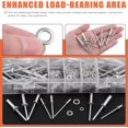 thumbnail image 4 of Shiyou-56 0 Pcs Kit de Rivets Pop en Aluminium Argenté, 8 Tailles de Rivets Aveugles avec 3 Tailles de Rondelles de Secours Assortiment pour Meubles d'Aviation Automobile, 4 of 4