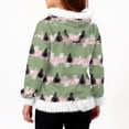 thumbnail image 6 of Kids Hooded Sweatshirt with Cartoon Santa Claus Print Faux Fur Trim Long Sleeve Pullover Casual Winter Top for Boys Girls, 6 of 7