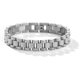 thumbnail image 1 of Pulsera de cadena gruesa de oro para hombres y mujeres - Pulsera de cadena de acero inoxidable con herramienta de ajuste de banda (plata), 1 of 5