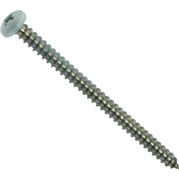 Hard-to-Find Fastener White Phillips Pan Sheet Metal Screws #8 x 2-1/2"
