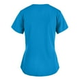 thumbnail image 1 of PENGXIANG Blouse à Manches Courtes Col en V Uniforme de Travail Couleur Unie avec Poche pour Femmes, 1 of 4