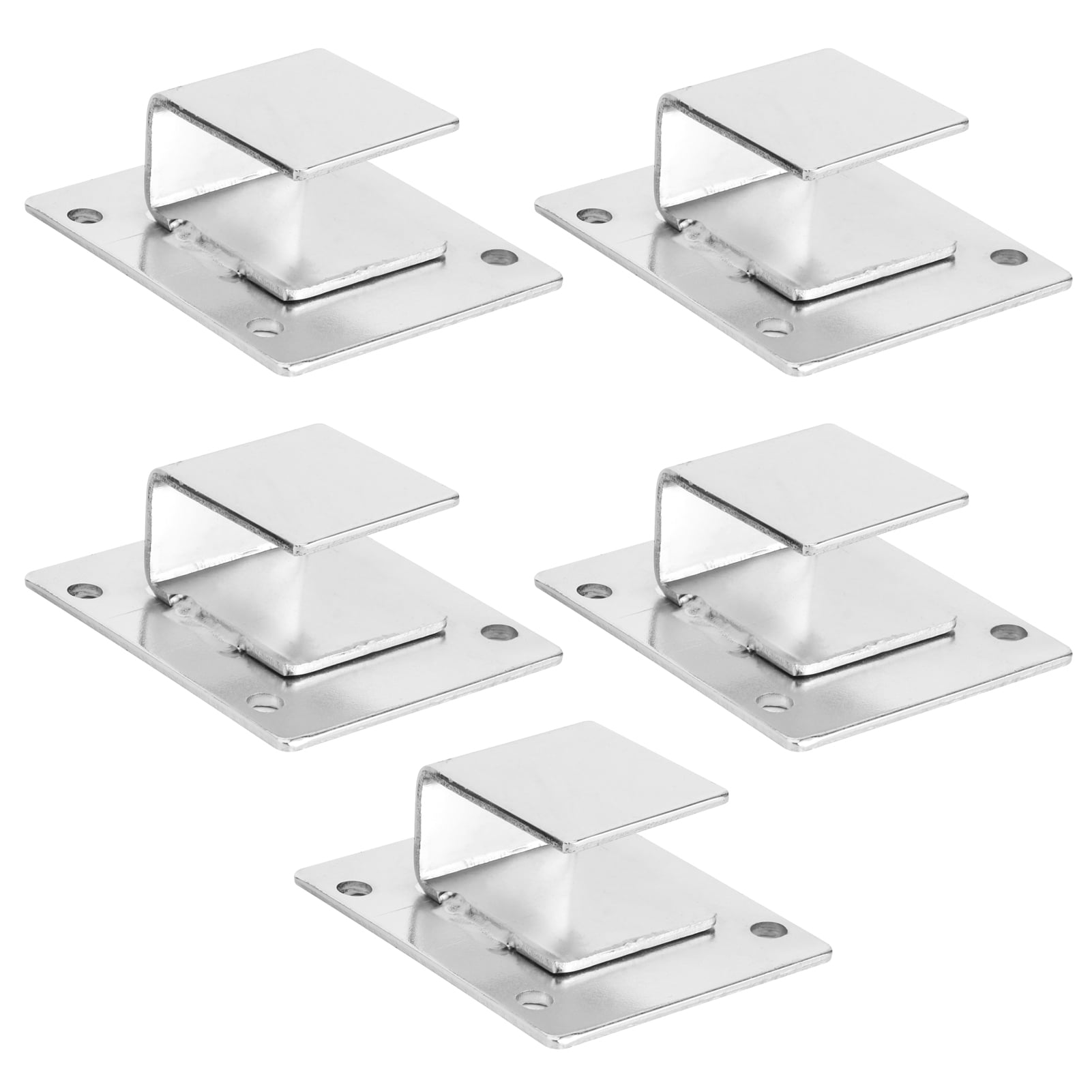 Support d'Étagère Accessoire de Montage sur Étagère 5 Pcs Support de Montage sur Étagère Support de Tube en Acier Inoxydable Matériel à Boucle Argenté