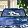 thumbnail image 5 of Foldable Car Windshield Sunshade UV Sun Visor Protector Blocks UV Rays Keeps Vehicle Cool 53x23.5 Inch Cute White Poodle, 5 of 8