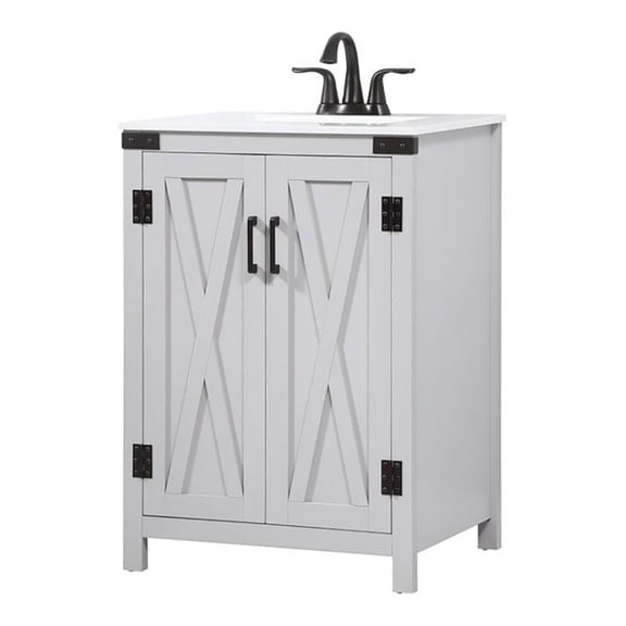 24 inch single bathroom vanity in grey