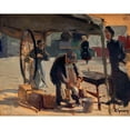 thumbnail image 2 of Adolphe-Ernest Gumery 18x15 Gold Ornate Wood Frame and Double Matted Museum Art Print Titled - Remouleur in Passy (1890), 2 of 4