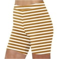 thumbnail image 2 of CLOISE Biker Shorts for Women Khaki L Summer Trendy Casual Yoga Shorts Sexy Elastic High Waisted Butt Lifting Shapewear Comfy Running Athletic Striped Shorts, 2 of 2