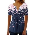 thumbnail image 3 of TARIENDY Plus Size Shirts for Women Dressy Casual Short Sleeve Pleated T Shirts Loose Button V Neck Tunic Tops for Business Work XXXXL, 3 of 6