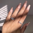 thumbnail image 2 of Engagement Rings for Women, 1.5 Carat Plated Cubic Zirconia Two-In-One Wedding Engagement Promise Eternity Ring Set for Women Size 5-11 Father’s Day Gift, 2 of 6